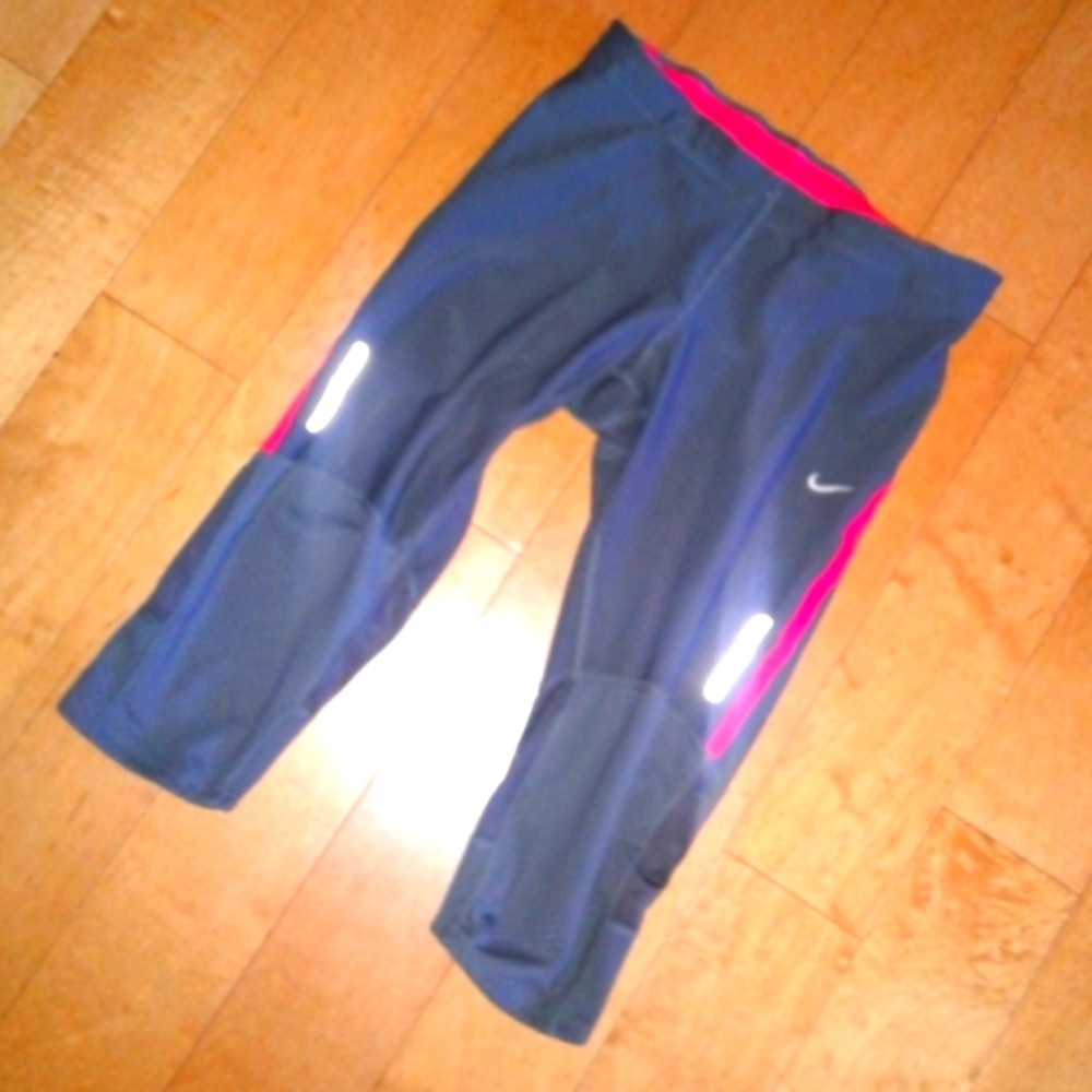 Nike Dri-fit Stretch leggings Yoga Running Capri Terry Joggers pant training S